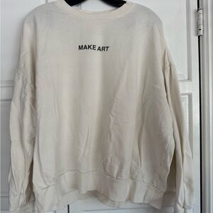 Z Supply Cream Sweatshirt with Artistic Print